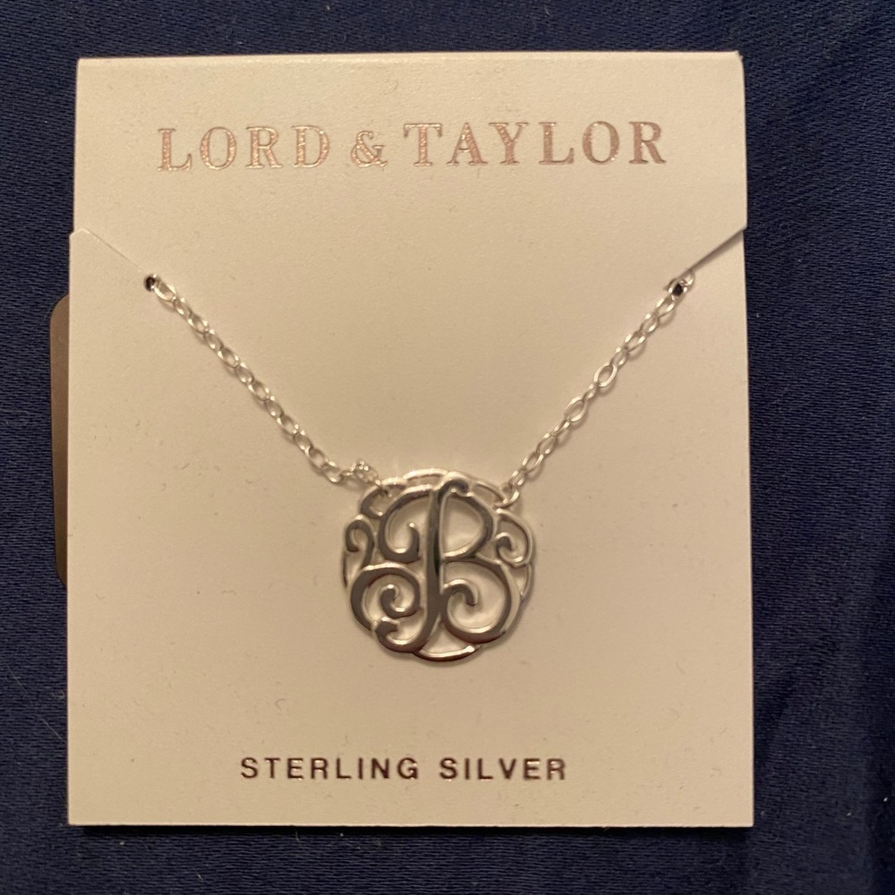 Silver B necklace